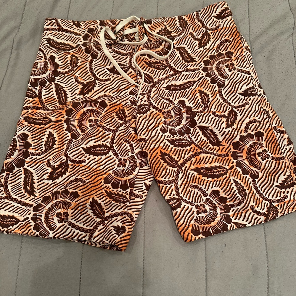 Men’s Tropical Brown and Orange Swim Shorts